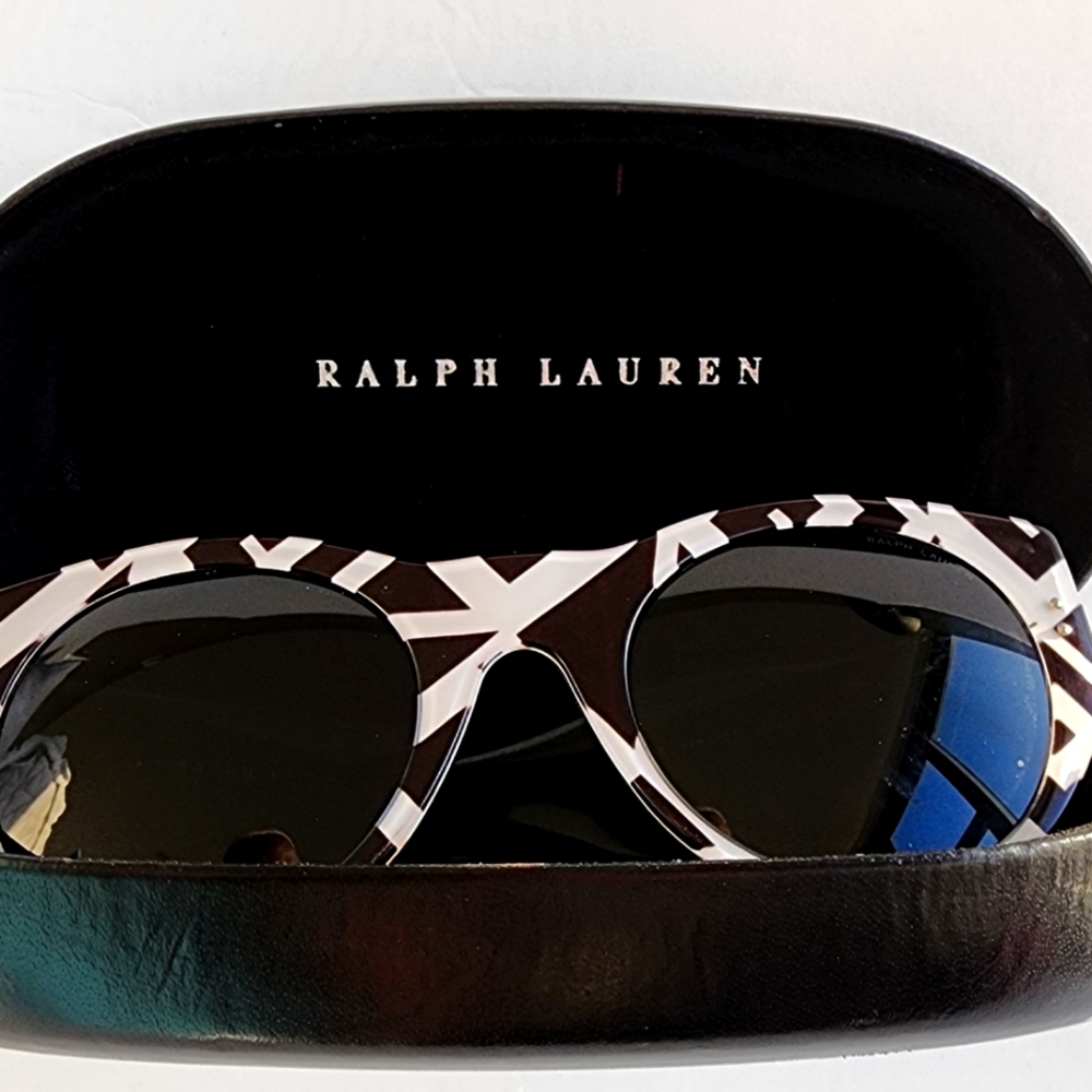 Ralph Lauren WHITE GREEK ON BLACK Women's Sunglasses